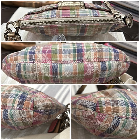 Coach Poppy Madras Signature Plaid Sequined Pink Crossbody Shoulder Bag, Vintage - Picture 5 of 16